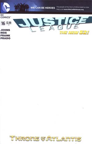 Justice League Vol 2 #16 Variant We Can Be Heroes Blank Cover (Throne Of Atlantis Part 3)