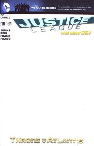 Justice League Vol 2 #16 Variant We Can Be Heroes Blank Cover (Throne Of Atlantis Part 3)
