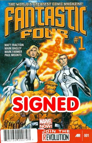 Fantastic Four Vol 4 #1 Cover H DF Signed By Matt Fraction