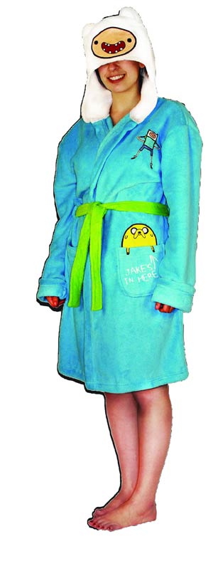 Adventure Time Hooded Plush Bathrobe Large/X-Large
