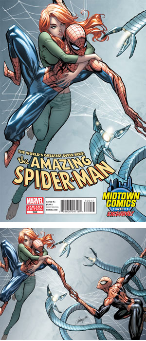 Amazing Spider-Man Vol 2 #700 Cover J Midtown Exclusive J Scott Campbell Connecting Variant Cover (Part 1 of 2)
