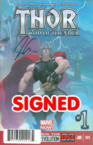 Thor God Of Thunder #1 Cover I DF Signed By Jason Aaron