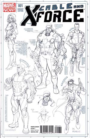 Cable And X-Force #1 Cover D Incentive Salvador Larroca Design Sketch Variant Cover