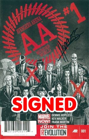 Avengers Arena #1 Cover E DF Signed By Dennis Hopeless