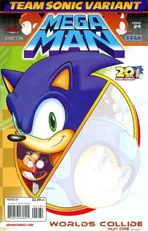 Mega Man Vol 2 #24 Variant Team Sonic Cover (Worlds Collide Part 1)