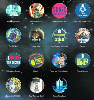 Doctor Who Button 120-Piece Assortment Case