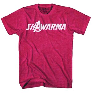 Avengers Shawarma Red Heather T-Shirt Large