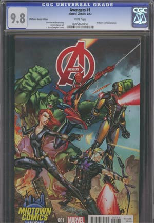 Avengers Vol 5 #1 Cover K Midtown Exclusive J Scott Campbell Connecting Variant Cover (Part 3 of 3) CGC 9.8