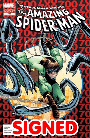 Amazing Spider-Man Vol 2 #700 Cover M 2nd Ptg Original Humberto Ramos Variant Cover Signed By Dan Slott