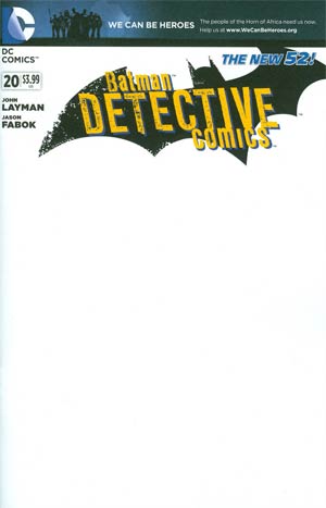 Detective Comics Vol 2 #20 Cover C Variant We Can Be Heroes Blank Cover