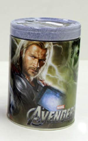 Avengers Round Tin Coin Bank - Grey