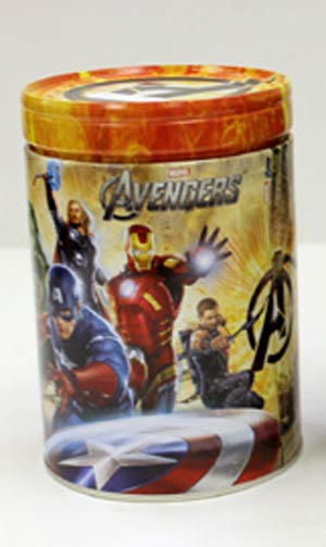 Avengers Round Tin Coin Bank - Orange