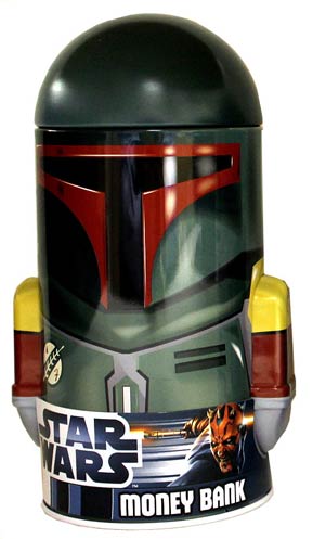 Star Wars Round Tin Coin Bank With Arms - Boba Fett