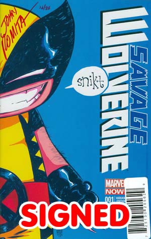 Savage Wolverine #1 Cover G DF Skottie Young Baby Variant Cover Signed By John Romita Sr
