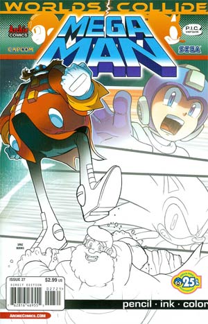 Mega Man Vol 2 #27 Cover B Variant Pencil & Ink Cover (Worlds Collide Part 10)