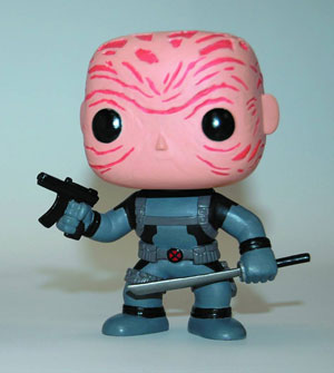 POP Marvel Classic 29B Maskless Deadpool Gray Costume Previews Exclusive Vinyl Bobble Head