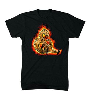 Dungeons & Dragons Ampersand Fire Black T-Shirt Large