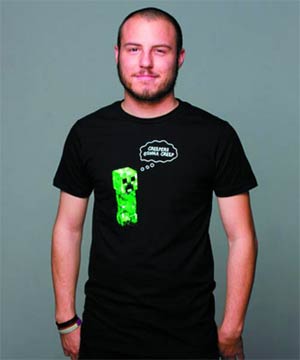 Minecraft Creepers Gonna Creep Black T-Shirt Large