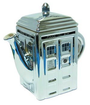 Doctor Who Chrome TARDIS Ceramic Teapot