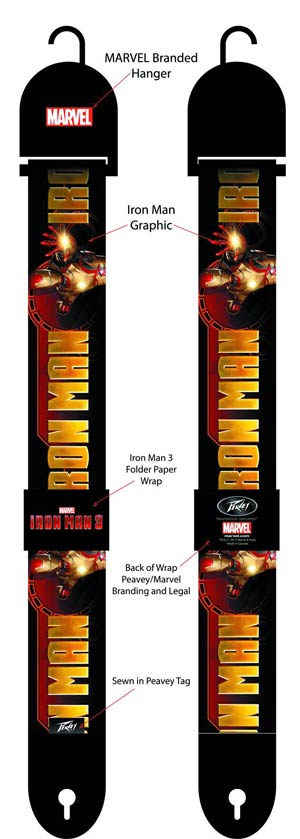 Iron Man 3 Graphic Poly Guitar Strap - Iron Man