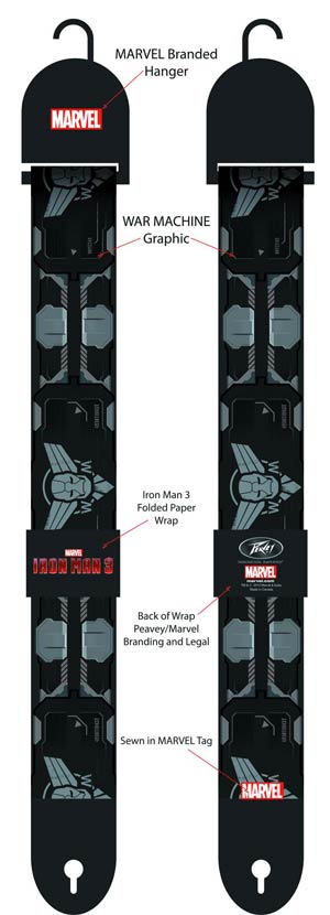 Iron Man 3 Graphic Poly Guitar Strap - War Machine