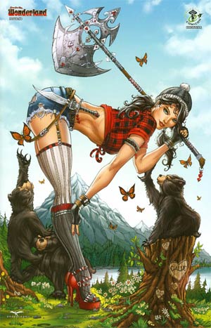 Grimm Fairy Tales Presents Wonderland Vol 2 #8 Zenescope Exclusive ECCC Jamie Tyndall Blue Pants Variant Cover