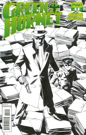 Mark Waids Green Hornet #1 Incentive Paolo Rivera Black & White Line Art Cover