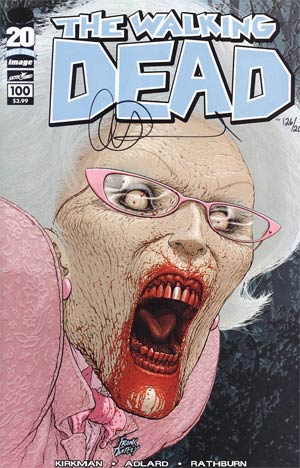 Walking Dead #100 Cover Q Frank Quitely Cover DF Signed By Charlie Adlard