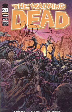 Walking Dead #100 Cover T Bryan Hitch Cover DF Signed By Charlie Adlard