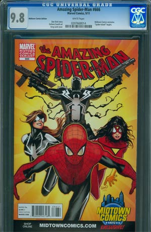 Amazing Spider-Man Vol 2 #666 CGC 9.8 Midtown Exclusive Greg Land Variant Cover (Spider-Island Prelude)