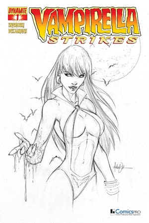 Vampirella Strikes Vol 2 #1 Comicspro Michael Turner Black & White Exclusive Cover