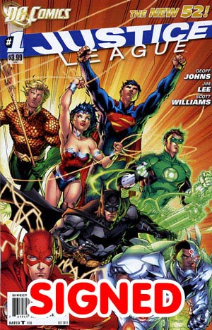 Justice League Vol 2 #1 Cover T DF Silver Signature Series Signed By Scott Williams