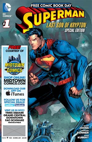 FCBD 2013 Superman Last Son Of Krypton Midtown Exclusive Custom Edition
