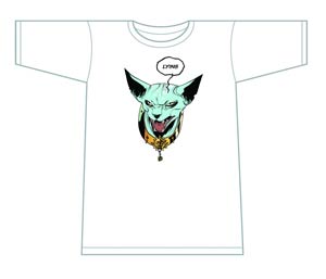 Saga Lying Cat White T-Shirt Large