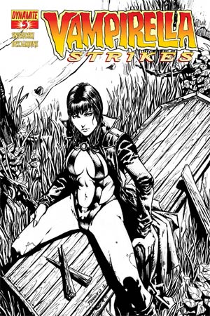 Vampirella Strikes Vol 2 #5 High-End Johnny Desjardins Black & White Ultra Limited Cover (ONLY 50 COPIES IN EXISTENCE!)