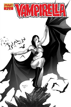Vampirella Vol 4 #29 High-End Paul Renaud Black & White Ultra-Limited Cover (ONLY 50 COPIES IN EXISTENCE!)