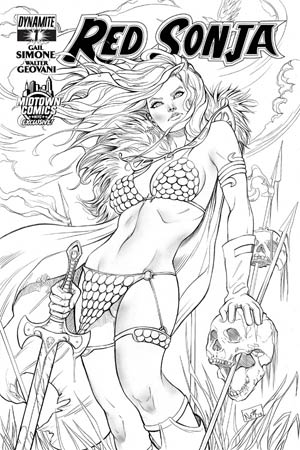 Red Sonja Vol 5 #1 Cover K Midtown Exclusive Nei Ruffino Black & White Ultra-Limited Cover