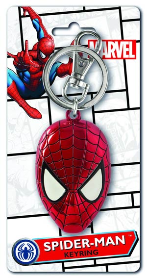 Marvel Pewter Keyring - Spider-Man Head Painted