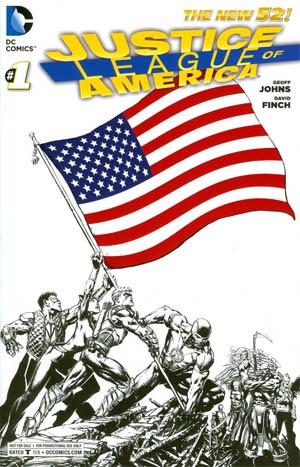 Justice League Of America Vol 3 #1 Variant David Finch USA Flag Sketch Cover