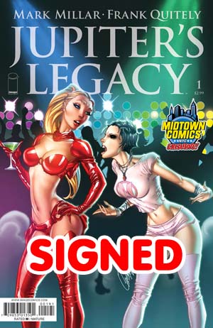 Jupiters Legacy #1 Midtown Exclusive J Scott Campbell Variant Cover Signed by Mark Millar (Proceeds to benefit Mark Millars School Fund)