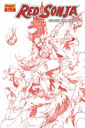 Red Sonja Vol 4 #75 High-End Mel Rubi Blood Red Ultra-Limited Cover (ONLY 25 COPIES IN EXISTENCE!)