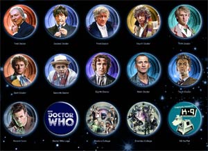 Doctor Who Doctors Button Magnet 120-Piece Assortment Case