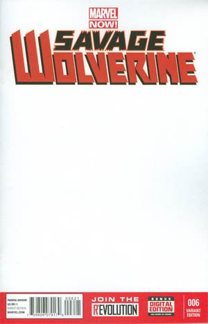 Savage Wolverine #6 Cover B Variant Blank Cover