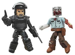 Walking Dead Minimates Series 3 Riot Gear Rick & Guard Zombie 2-Pack