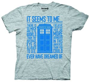 Doctor Who It Seems To Me Previews Exclusive Heather T-Shirt Large