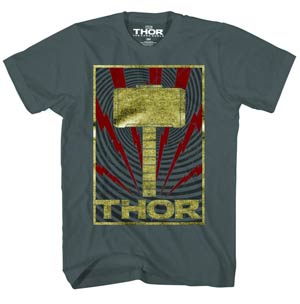 Thor Movie Golden Hammer Previews Exclusive Grey T-Shirt Large