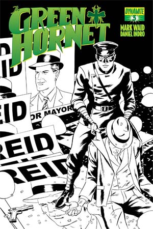 Mark Waids Green Hornet #3 Cover C Incentive Paolo Rivera Black & White Line Art Cover