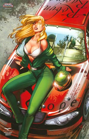 Grimm Fairy Tales Presents Robyn Hood Wanted #1 Cover E Heroes Con Exclusive Jen Broomall Red Car Variant Cover