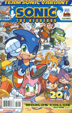 Sonic The Hedgehog Vol 2 #250 Cover B Variant Team Sonic Cover (Worlds Collide Part 9)