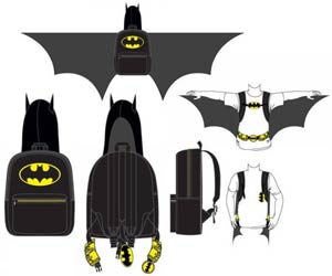 DC Comics Backpack with Wings - Batman Symbol Black